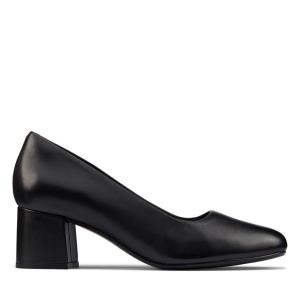 Women's Clarks Sheer55 Court Heels Shoes Black | CLK146VLK