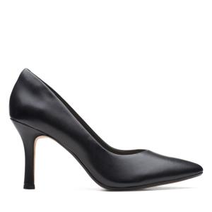 Women's Clarks Violet 85 Court Heels Shoes Black | CLK163GOX